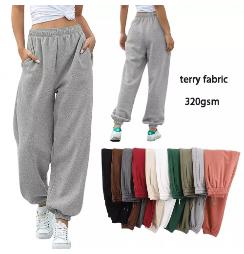 Clothing Manufacturer 320gsm French terry Cotton Stack Sweatpants plus size women's pants & trousers Clothing Manufacturer 320gsm French terry Cotton Stack Sweatpants plus size women's pants & trousers