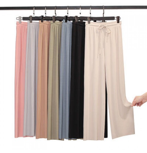 2021 High Waist Soft Comfort Women's Pants Casual Spring Summer Woman Pants Ice Silk Ankle-Length Trousers Female Slacks 2021 High Waist Soft Comfort Women's Pants Casual Spring Summer Woman Pants Ice Silk Ankle-Length Trousers Female Slacks