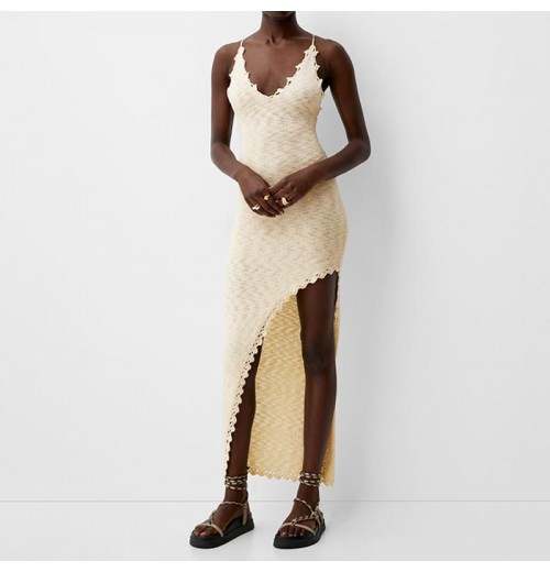 Halter Womens Midi Knitted Dresses Birthday Strappy Rustic Midi Dress Women's Asymmetrical Split-End Knitted Casual Dress Halter Womens Midi Knitted Dresses Birthday Strappy Rustic Midi Dress Women's Asymmetrical Split-End Knitted Casual Dress