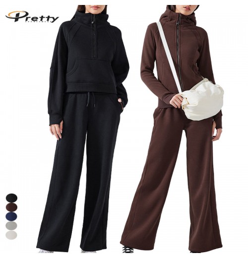 2024 Winter New Arrivals Velvet Warm Fitness Sports Trousers High Waist Loose Casual Lady Pants Versatile Slimming Pants 2024 Winter New Arrivals Velvet Warm Fitness Sports Trousers High Waist Loose Casual Lady Pants Versatile Slimming Pants