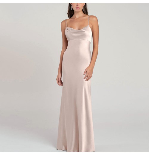 Women Fashion Sexy Satin Slip Backless Maxi Evening Dresses Women Fashion Sexy Satin Slip Backless Maxi Evening Dresses