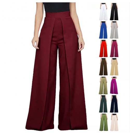 2022 New Arrival Stylish High Waist Ladies Trousers Stock Lot Baggy Wide Leg Pants Women 2022 New Arrival Stylish High Waist Ladies Trousers Stock Lot Baggy Wide Leg Pants Women