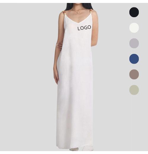 Wholesale women white sling long stylish wear Custom summer simple long elegant dress Wholesale women white sling long stylish wear Custom summer simple long elegant dress