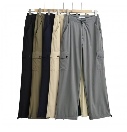 Women Outdoor Elastic Waist Thermal Windproof Lightweight Oversize Cargo Pants Women Outdoor Elastic Waist Thermal Windproof Lightweight Oversize Cargo Pants