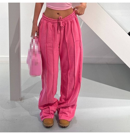 Fashion Trendy Fall Spring Cool Streetwear Casual Drawstring Solid Lady Women'S Pants Trousers Straight Women'S Pants Fashion Trendy Fall Spring Cool Streetwear Casual Drawstring Solid Lady Women'S Pants Trousers Straight Women'S Pants