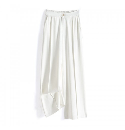 White casual wide-leg pants women 2023 summer new elastic waist loose casual all straight pants and pants White casual wide-leg pants women 2023 summer new elastic waist loose casual all straight pants and pants