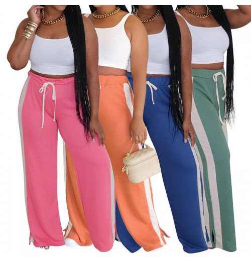 OJW101319 Casual Streetwear Y2k Ladies Wide Leg Trousers Loose Long Striped Women's Track Flare Pant Baggy Pants For Women OJW101319 Casual Streetwear Y2k Ladies Wide Leg Trousers Loose Long Striped Women's Track Flare Pant Baggy Pants For Women